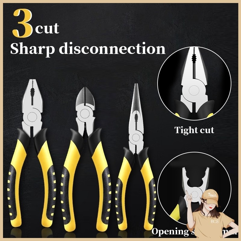 Jonard JIC-203 Long Nose Pliers 6-7/8" - Switchboard Pliers With Wire Stripper