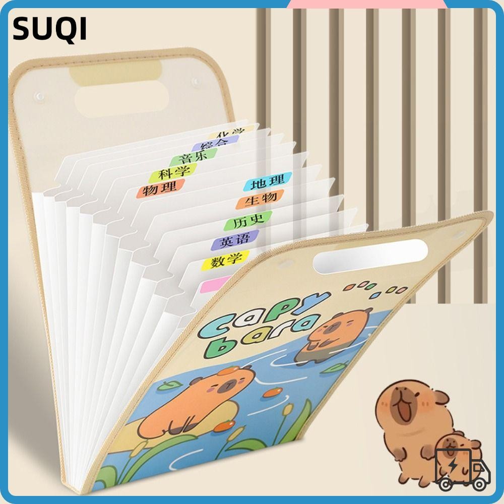 HI-SUQI A4 File Folder, Capybara Cartoon Test Paper Storage Folder, 13 ...