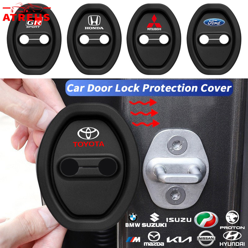 [Atreus] Car Door Lock Protection Cover Silicone Door Lock Shock ...