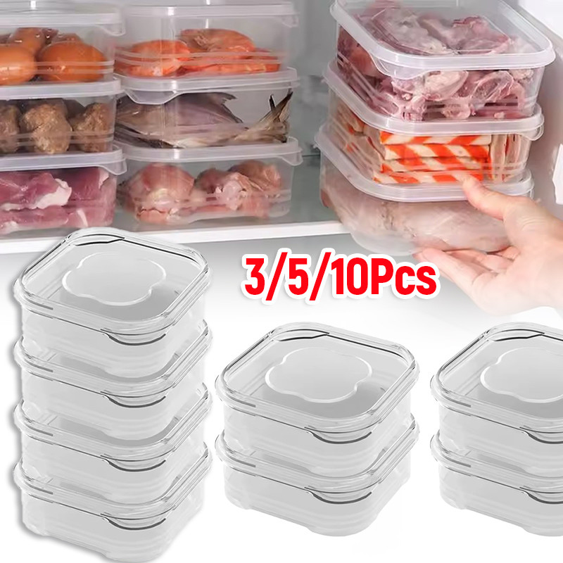 3/5/10Pcs Refrigerator Freeze Meat Storage Boxes / Kitchen Vegetable ...