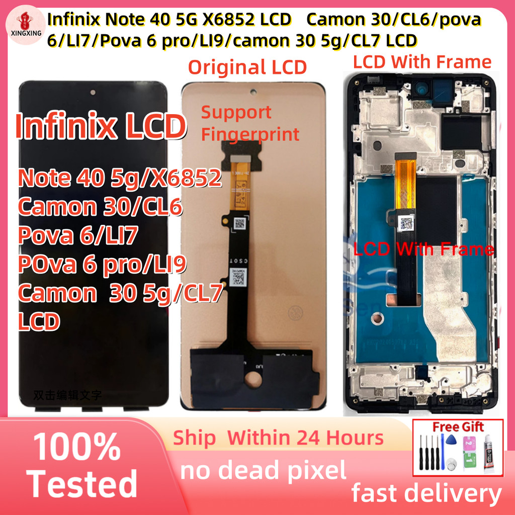 For Infinix Note 40 5G X6852 LCD Camon 30/CL6/pova 6/LI7/Pova 6 pro/LI9 ...