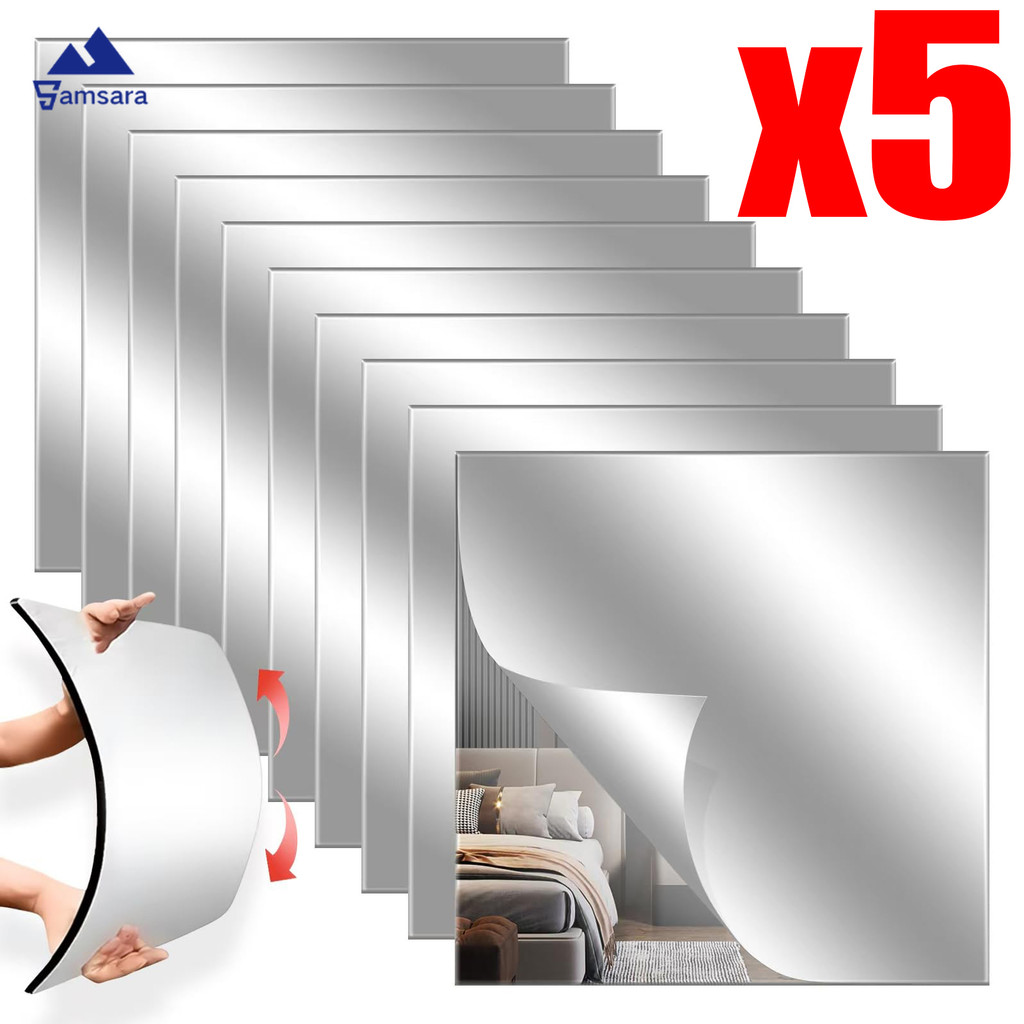 1/3/5Pcs Acrylic Soft Mirror Sticker Unbreakable with HD Reflection ...