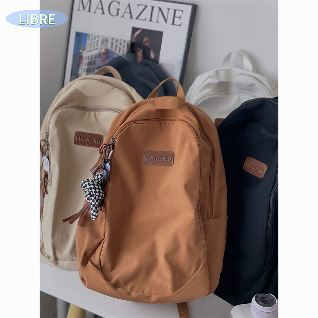 ins Japanese Style Harajuku Pure Color Backpack Women's American Retro ...