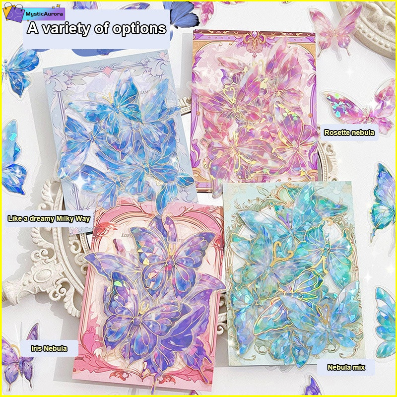 【⭐MA】3D Laser Butterfly Series Sticker Hand Ledger DIY Decoration ...