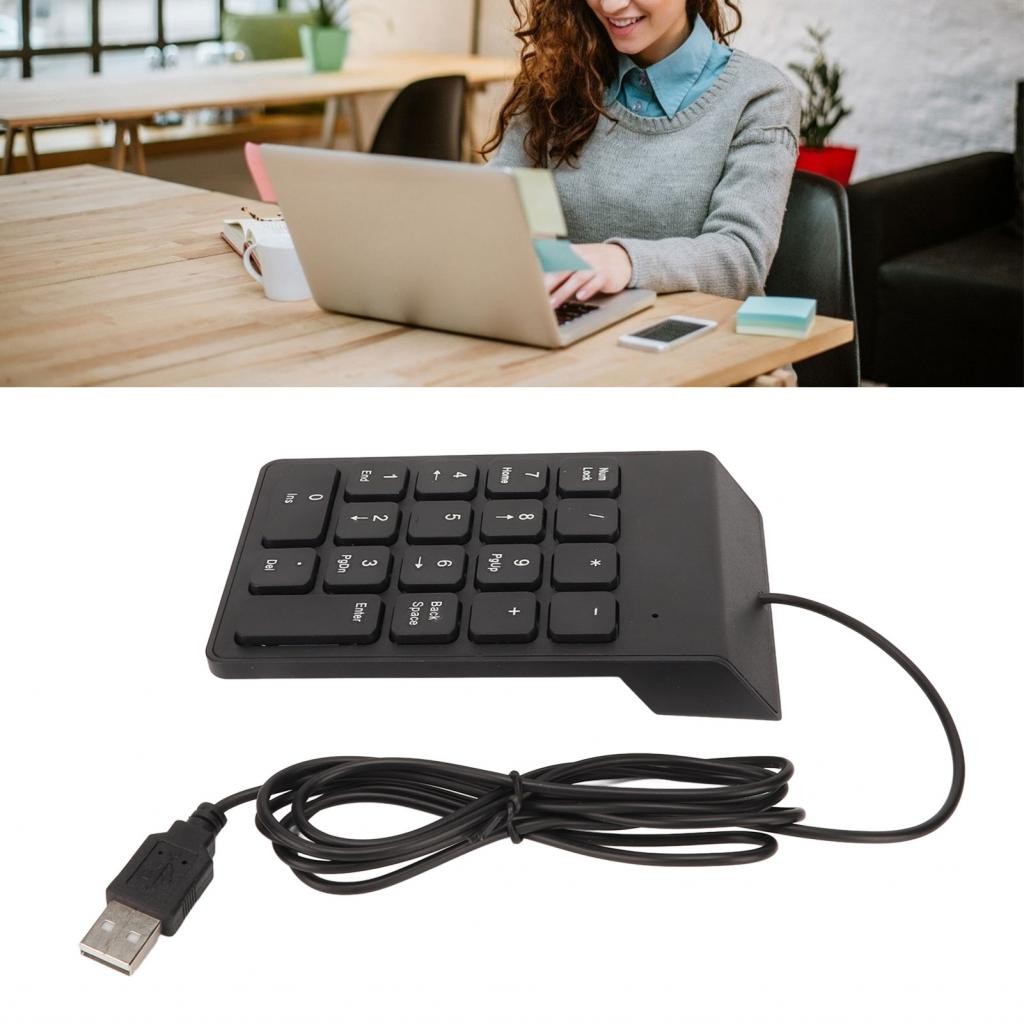 Titishop Wired Number Pad 18 Keys Plug and Play Ergonomic USB ...