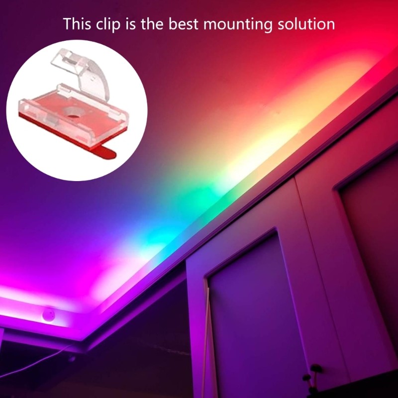 MAI 100Pcs LED Strips Light Holder Mounting Brackets Self Adhesive Wire ...