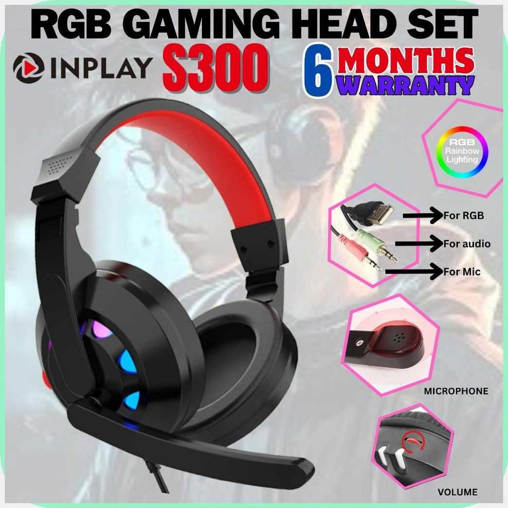 InPlay#M}S300)yf>RGB)Pw>Gaming)Yk>Headset)G>with)I>Built)M>in)t ...