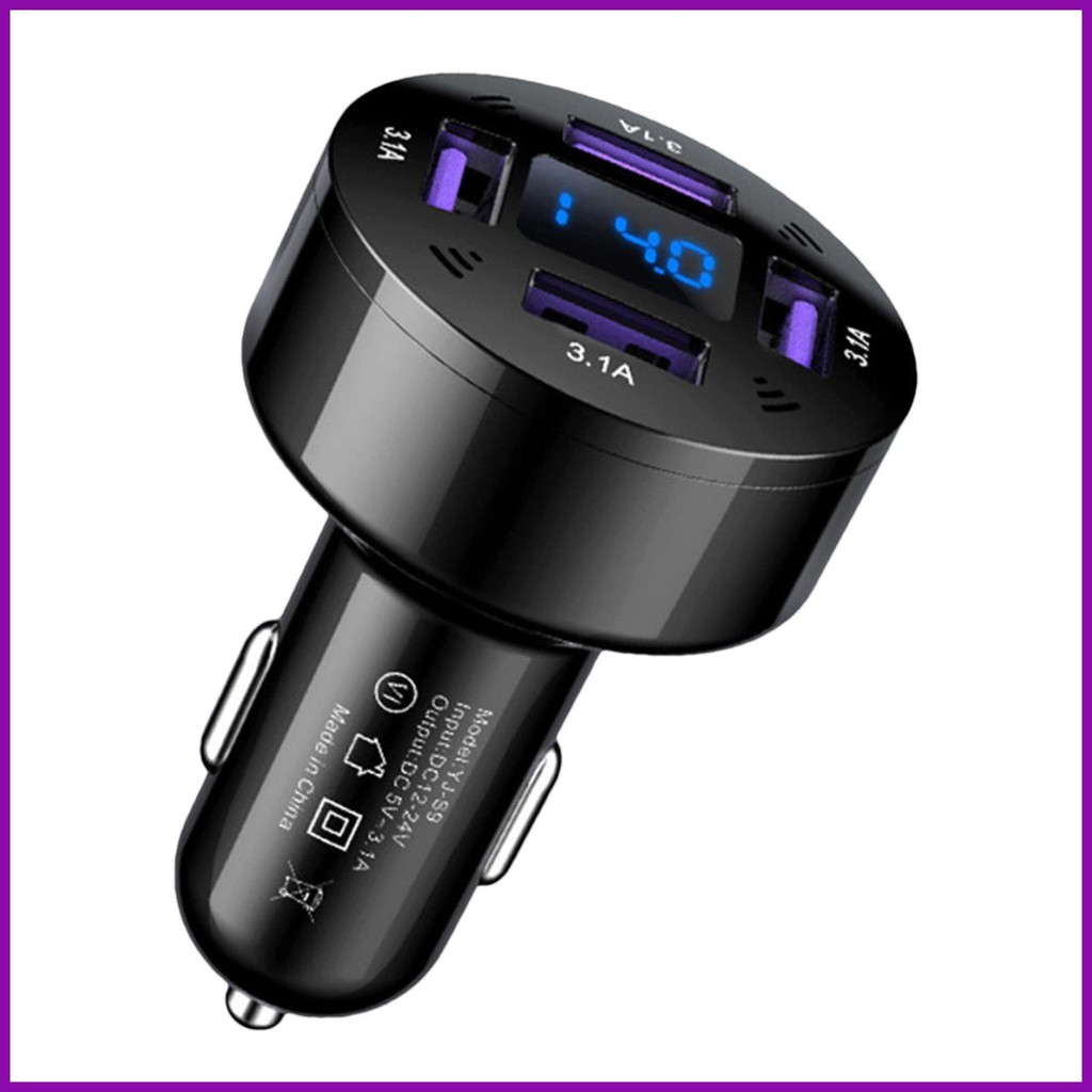 USB Charger Block Car Adapter Fast Charging Block 4-Port Plug-in Phone ...