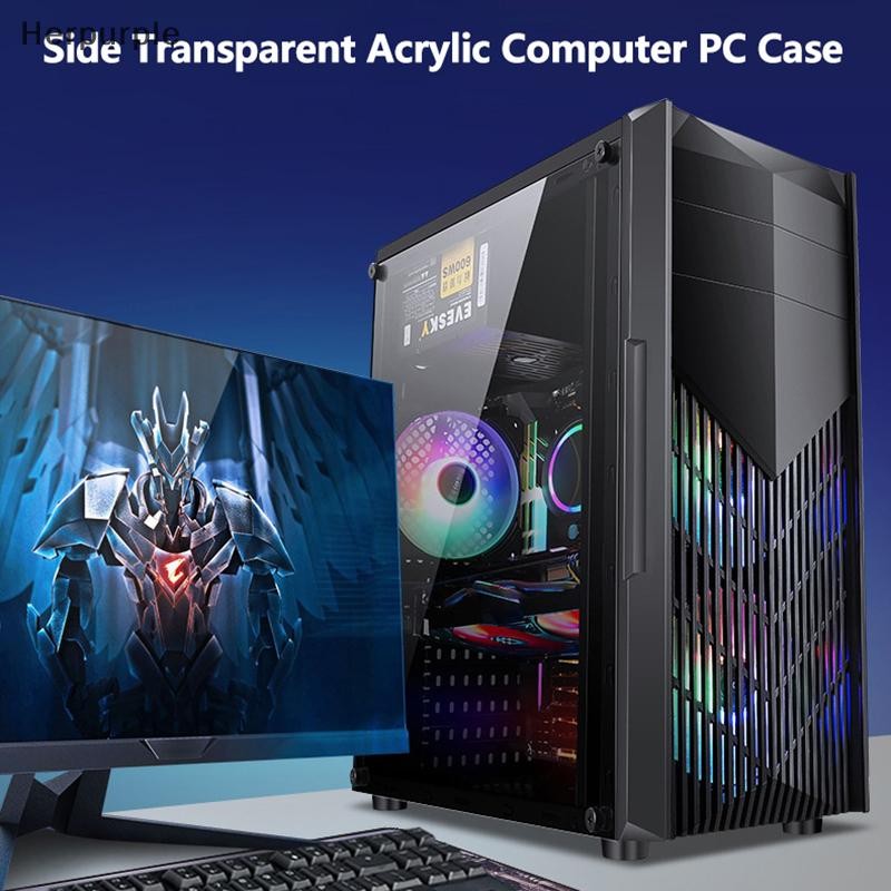 HER Cooling Computer Case ATX M-ATX ITX Chassis Side Transparent PC ...