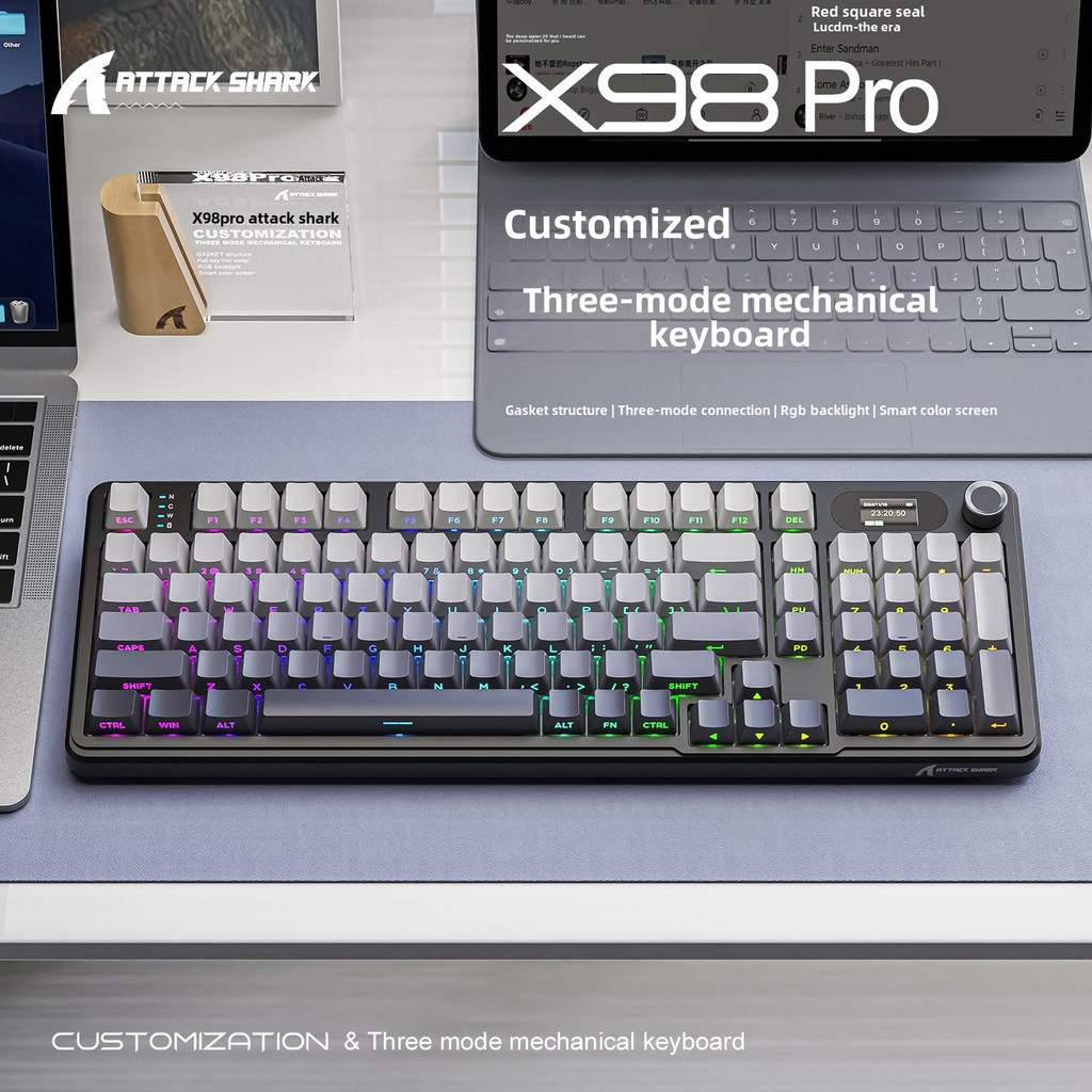 New Attack Shark X98PRO Wireless Bluetooth Three-Mode RGB Mechanical ...