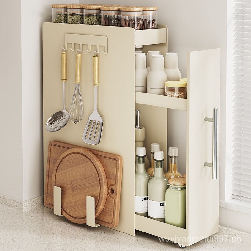 New Kitchen Narrow Seasoning Rack Table Pull-out Multi-Layer Dustproof ...