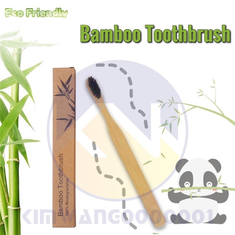 Eco Friendly Natural Biodegradable Soft Bristle Bamboo Toothbrush With ...