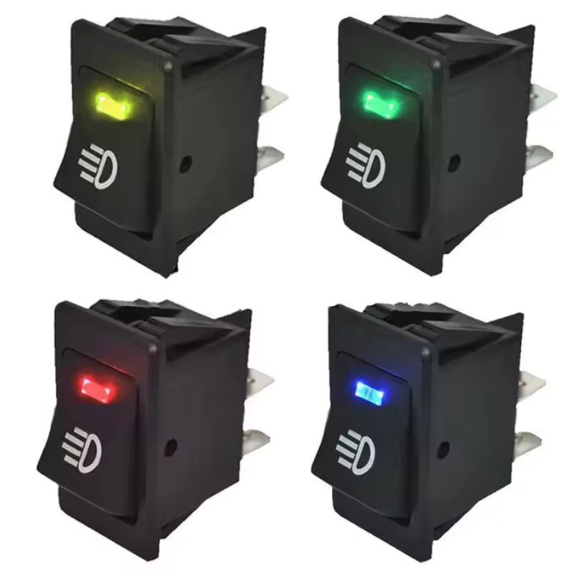 Car Light Rocker Switch ON-OFF Fog Lamp Switch 2 Position 4 Pins LED ...
