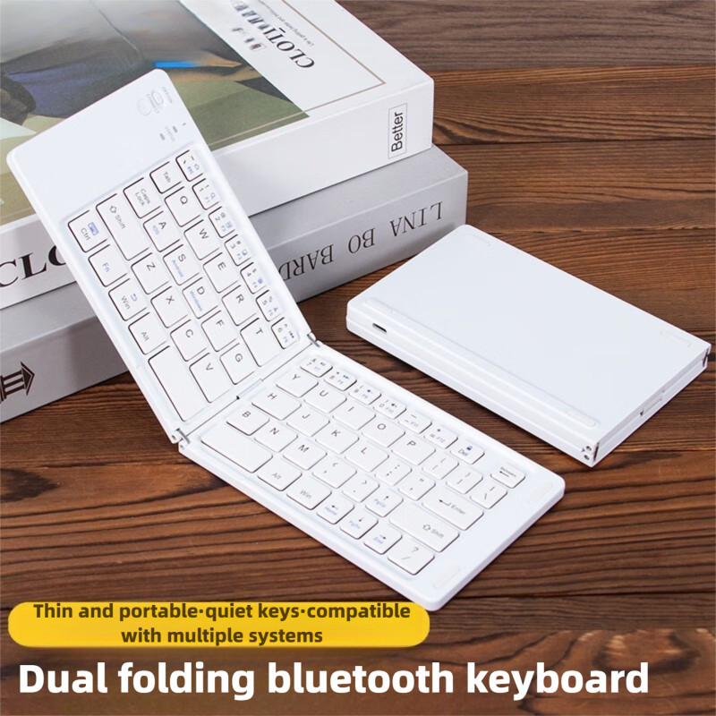 Two Fold Fold Foldable Bluetooth Keyboard Charging Wireless Keyboard ...
