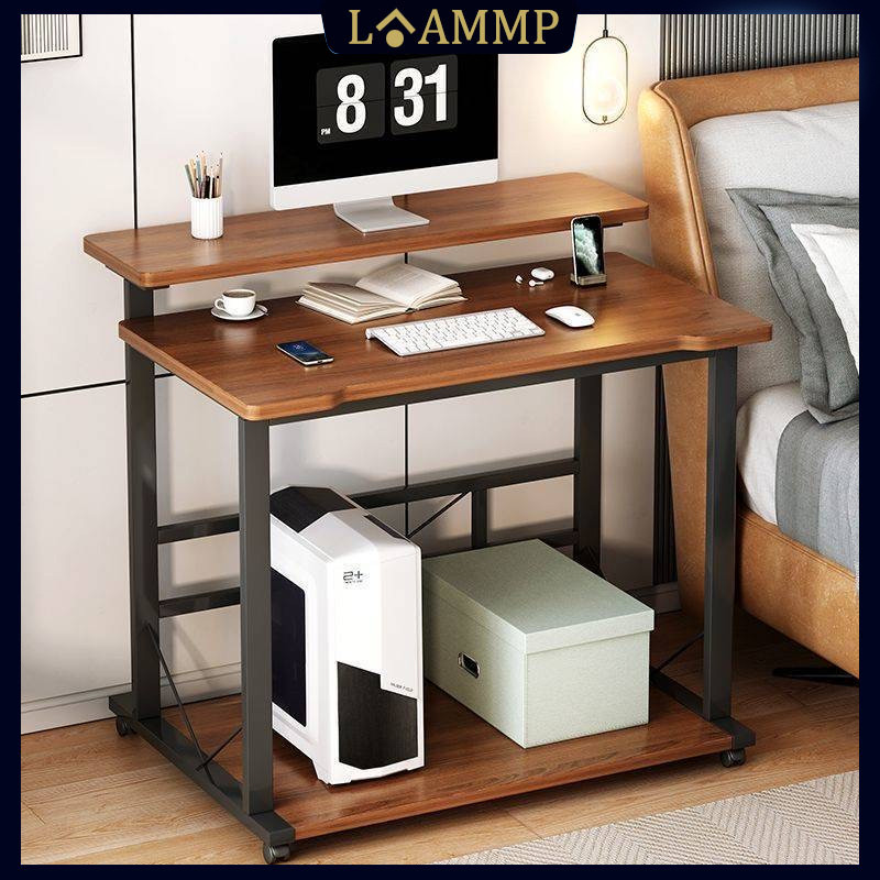 Double layered desktop computer desk household mini movable desk office ...