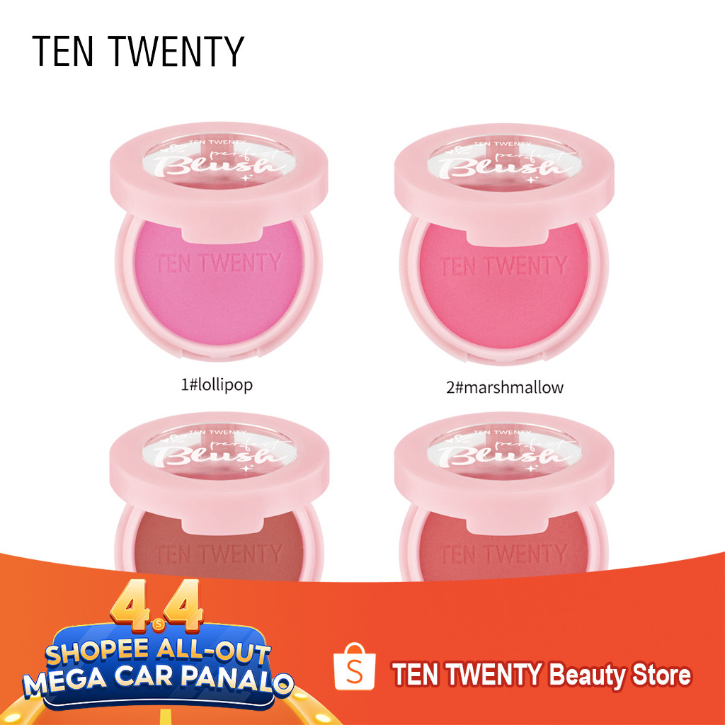 TEN TWENTY Waterproof Blush Powder Natural Pigmented Matte Highlight ...