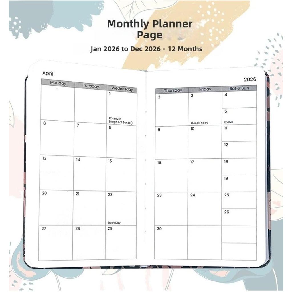 MEIGU 2026 Pocket Planner, Jan.2026 - Dec.2026 A6 Pocket Calendar 2026 ...