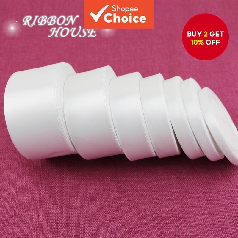 22m White Satin Ribbon Roll – Decorative Gift Wrapping & Wedding DIY ...