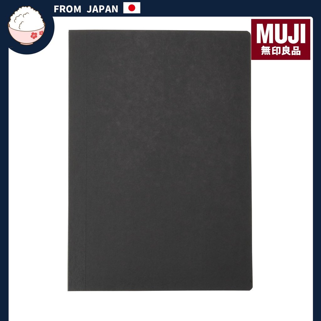 MUJI Premium Paper Flat Opening Notebook, Black, Horizontally Ruled, 80 ...