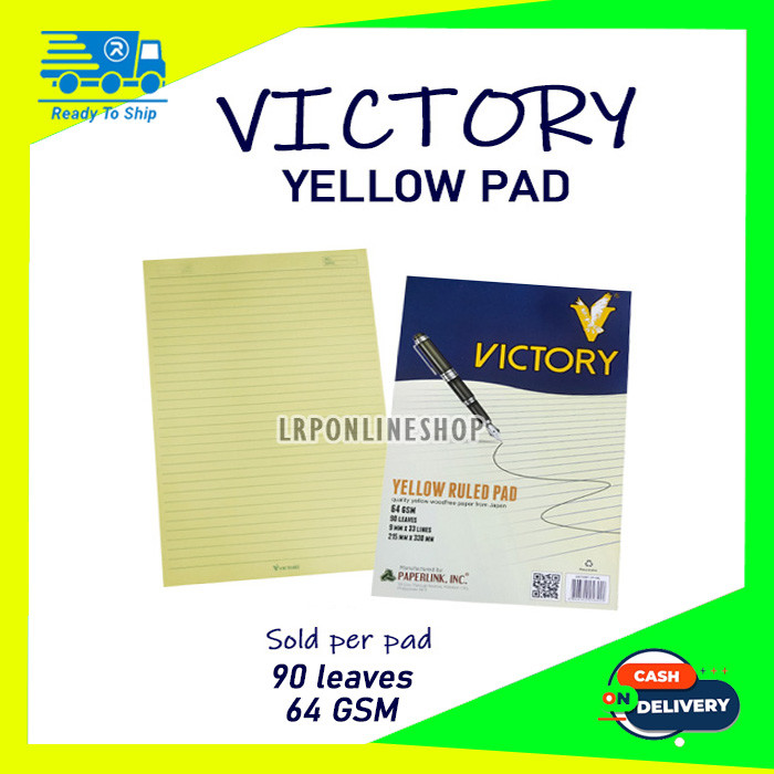 Victory Yellow Ruled Pad | Shopee Philippines