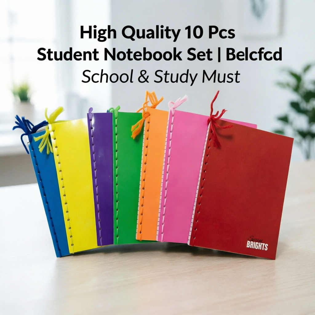 High Quality 10 Pcs Student Notebook Set | School & Study Must Yarn ...