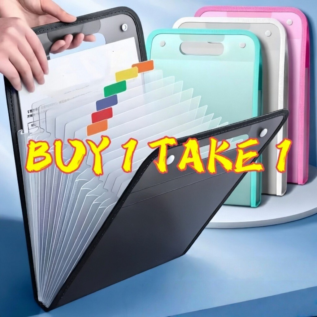 13-Layer Handle Folder A4 Long File Organizer Expanding File Folder ...