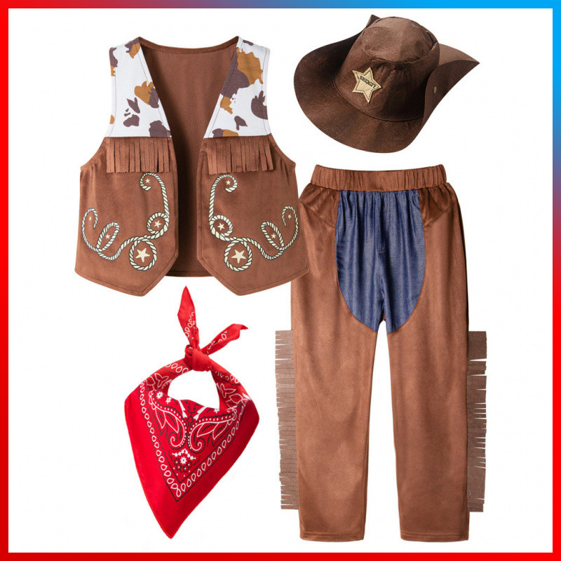 Children Wild Western Rodeo Cowboy Cosplay Outfit Kids Western Cowboy ...