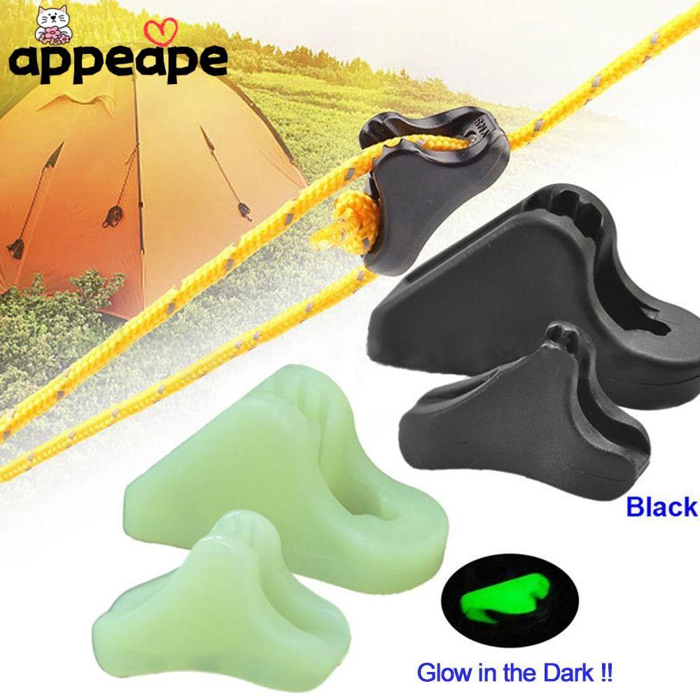 APPEAPE 50pcs Wind Rope Buckle, Luminous Plastic Triangles Rope ...