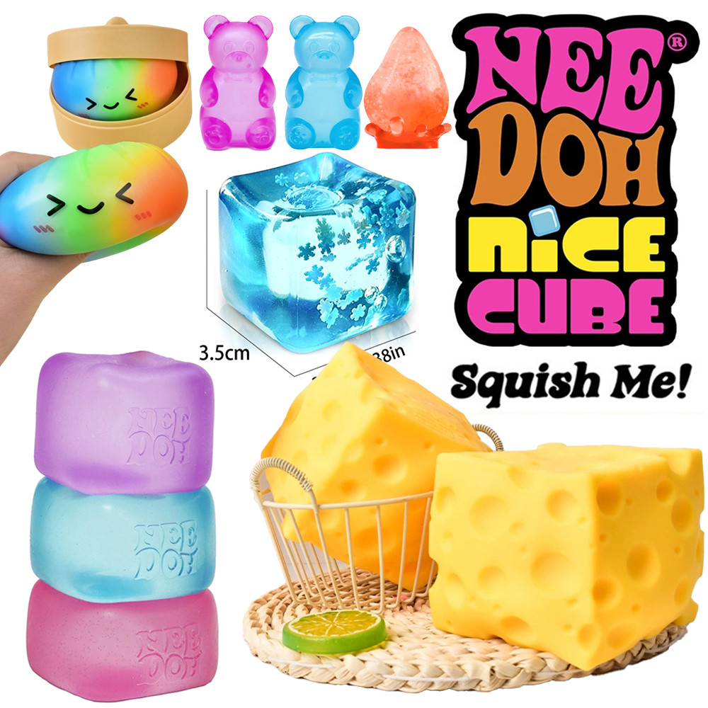 NeeDoh Nice Cube Squishy Stress Relief Toy for Kids Adults Super Solid ...