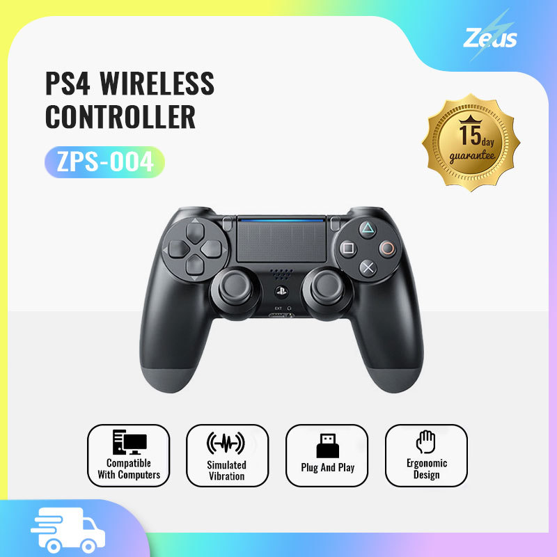 Zeus Wireless Controller - DualShock 4 Gamepad for PC P3 P4, Smooth ...