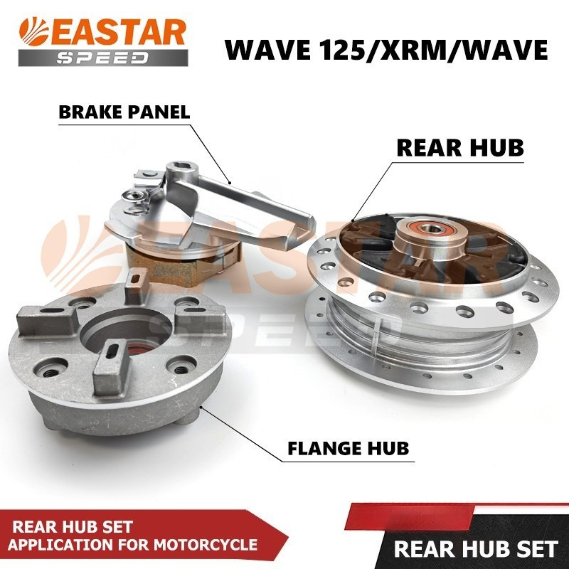 rear hub set brake panel flunge hub motorcycle parts Wave 125 XRM/WAVE ...
