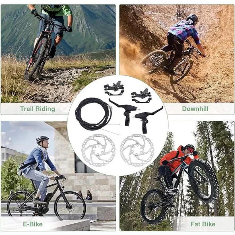 Card Type Bicycle Disc Brake Set Mechanical Caliper Front and Rear Dual ...