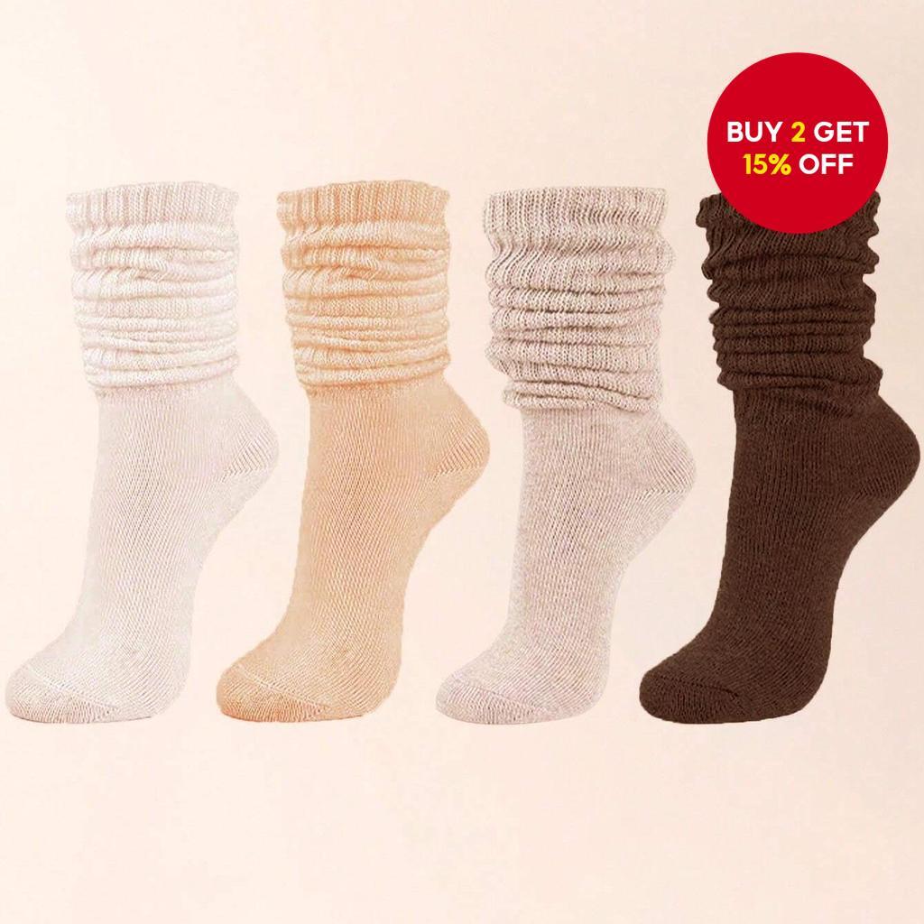 2/4 Pairs Women's Multi-Color Slouch Socks – Warm & Cozy Calf Socks ...
