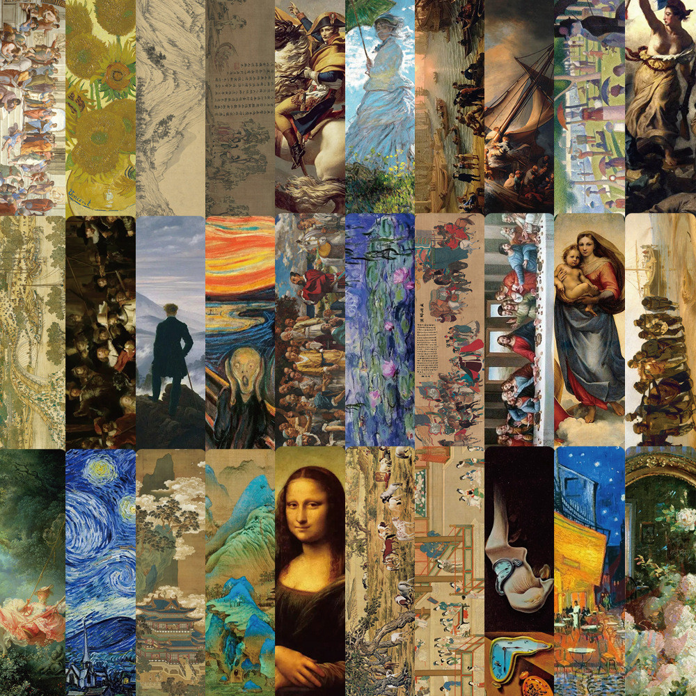30Pcs/Set Vintage World Famous Paintings Bookmarks Fashion Books Marker ...