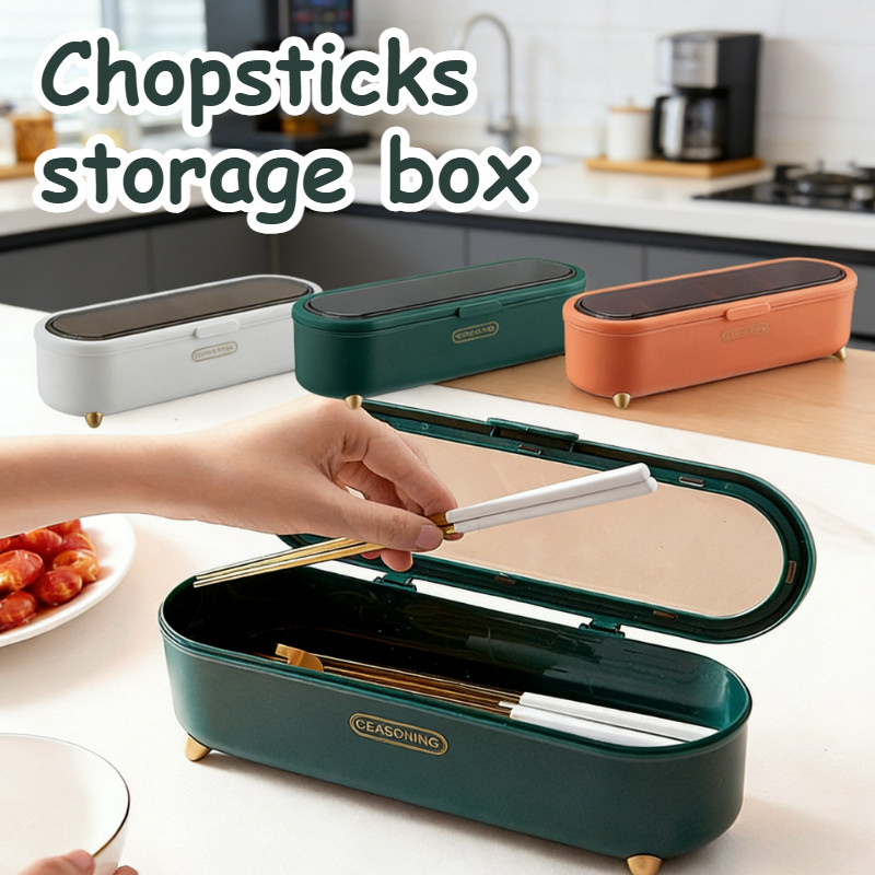 Kitchen Utensil Storage Box Transparent Dustproof Chopstick Storage Box ...