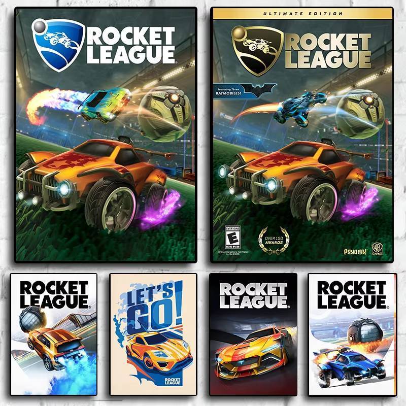 Rocket League Game Poster Neon Video Game Canvas Painting Wall Art ...