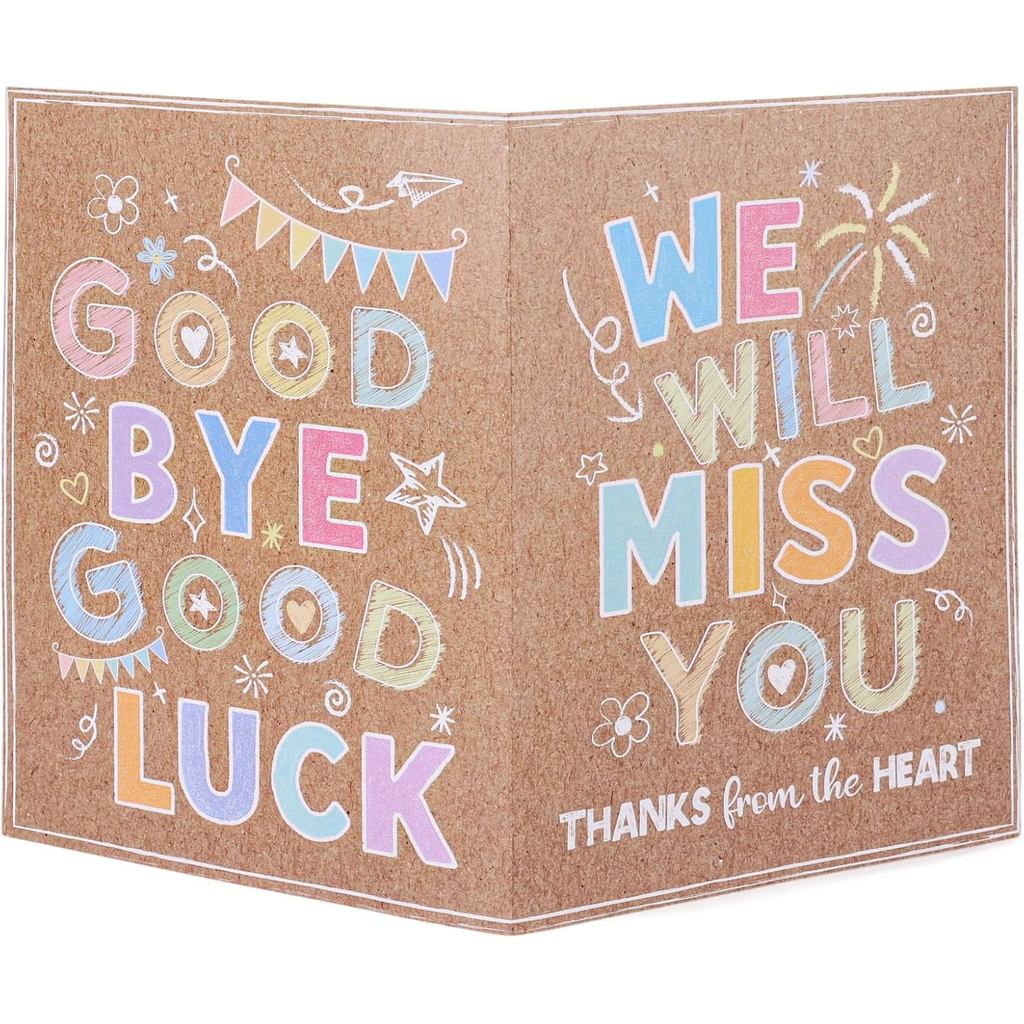 Large Good Bye Good Luck Farewell Greeting Card, 15.75x10.63 Inch ...