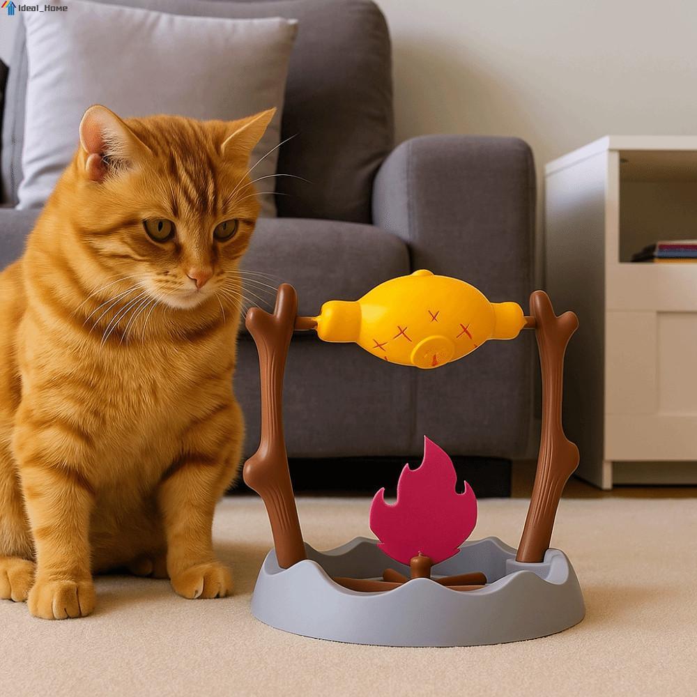 Rotating Leaky Food Toy for Cats - Roasted Chicken Leg Slow Feeder ...