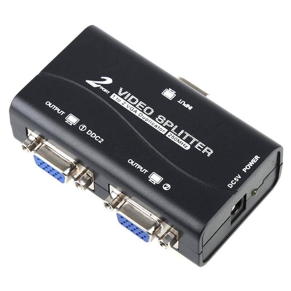 DAISHEN VGA Splitter 1 to 2 1 PC to 2 Monitor Split Screen Video ...
