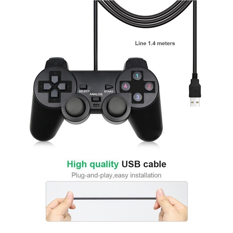 2PCS USB Wired Game Controller Games Joystick Game Usb Controller Pad ...