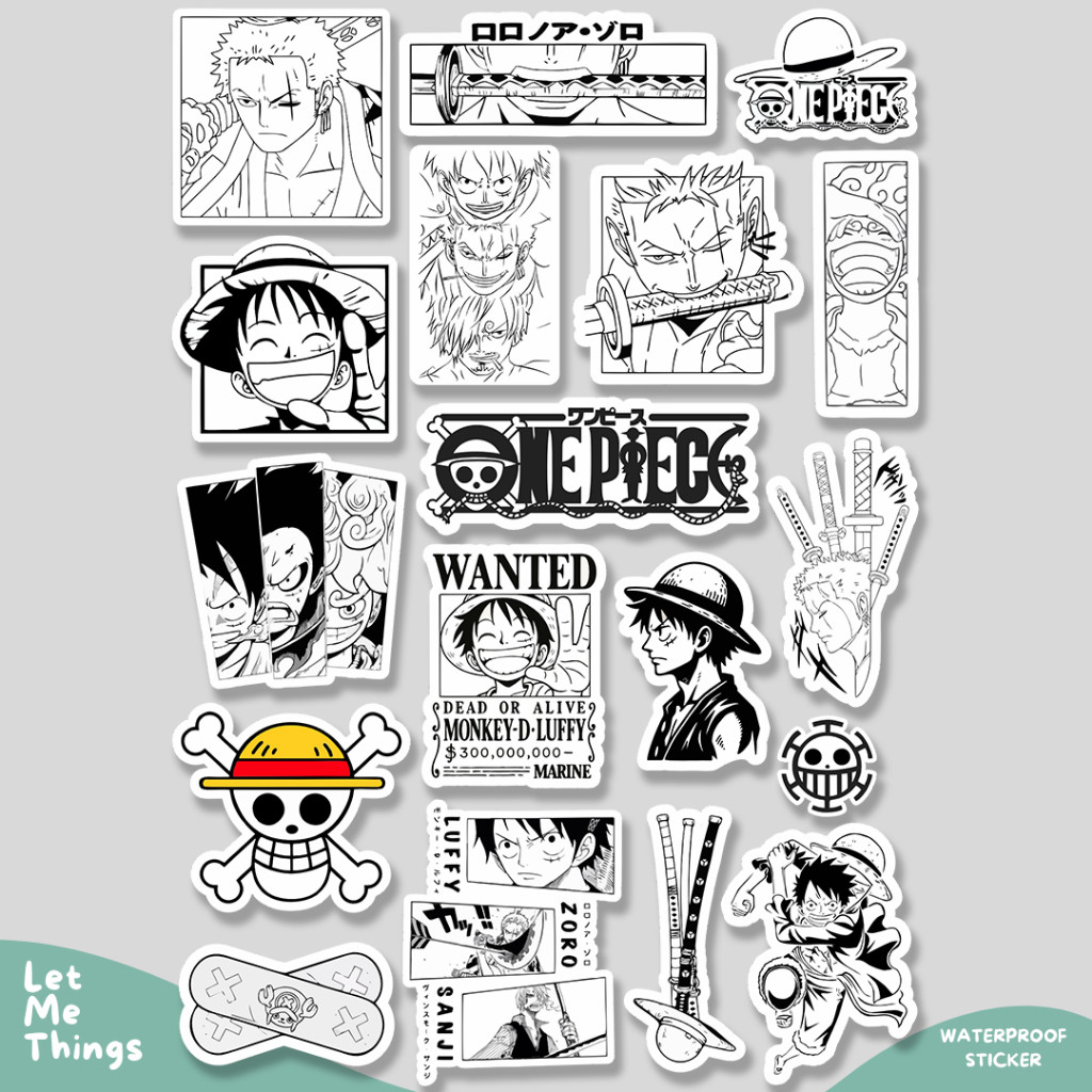 HP On piece luffy zoro sanji anime stickers || One piece anime Helmet ...