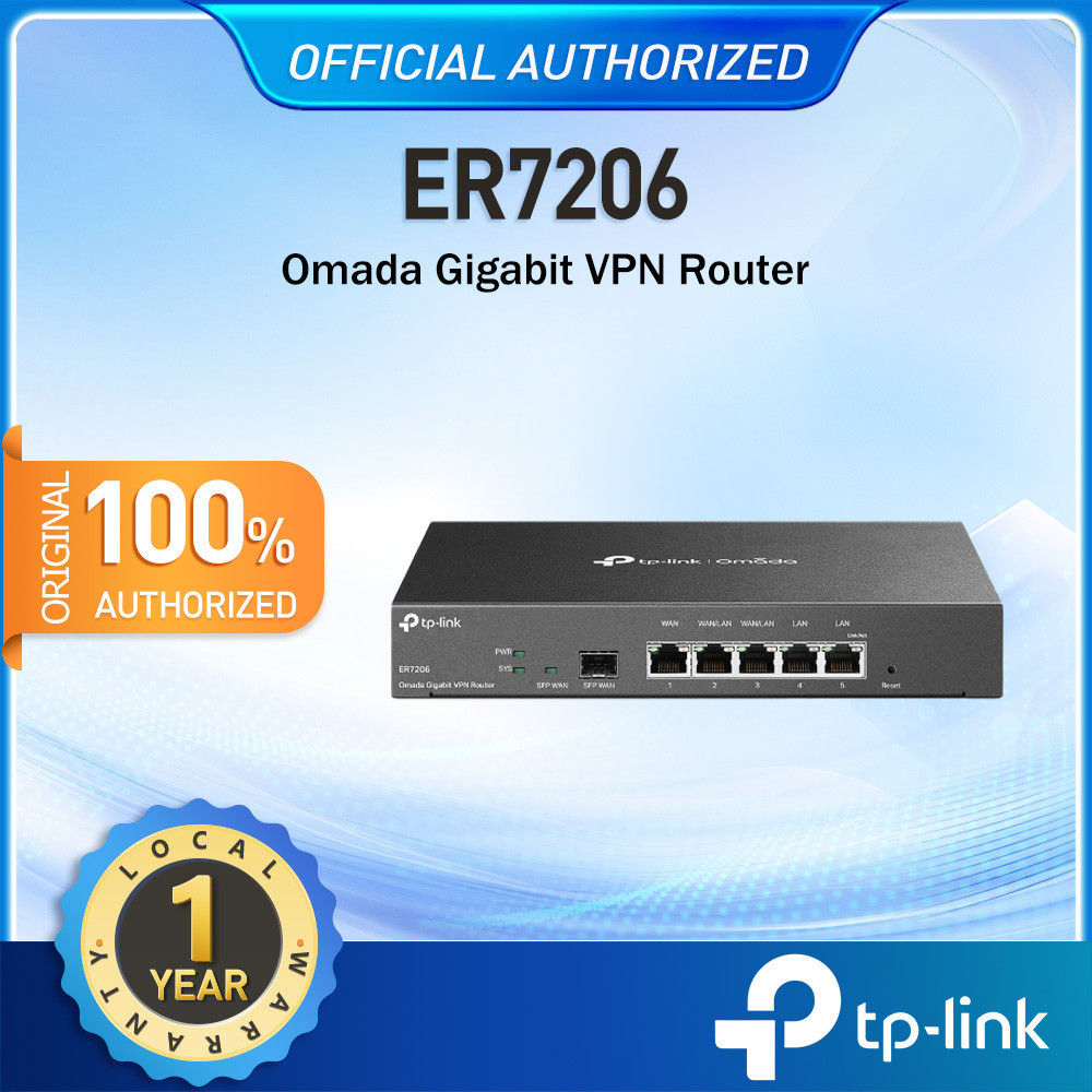 TP-LINK ER7206 Multi-WAN VPN Business Router 6 Gigabit Ports Load ...