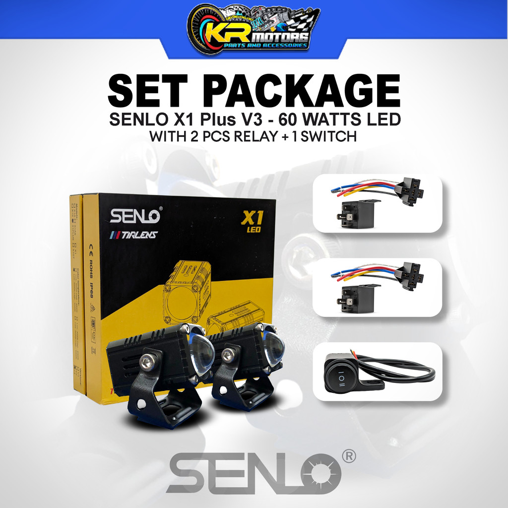 SET PACKAGE - ORIGINAL SENLO X1+ LED HIDDEN DRIVING LIGHT V3, A1 Switch ...