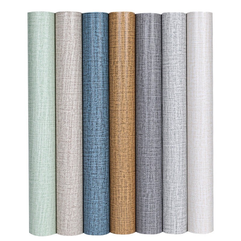 Self-Adhesive Wallpaper Roll Type Fabric Pattern Plain Color Wall ...
