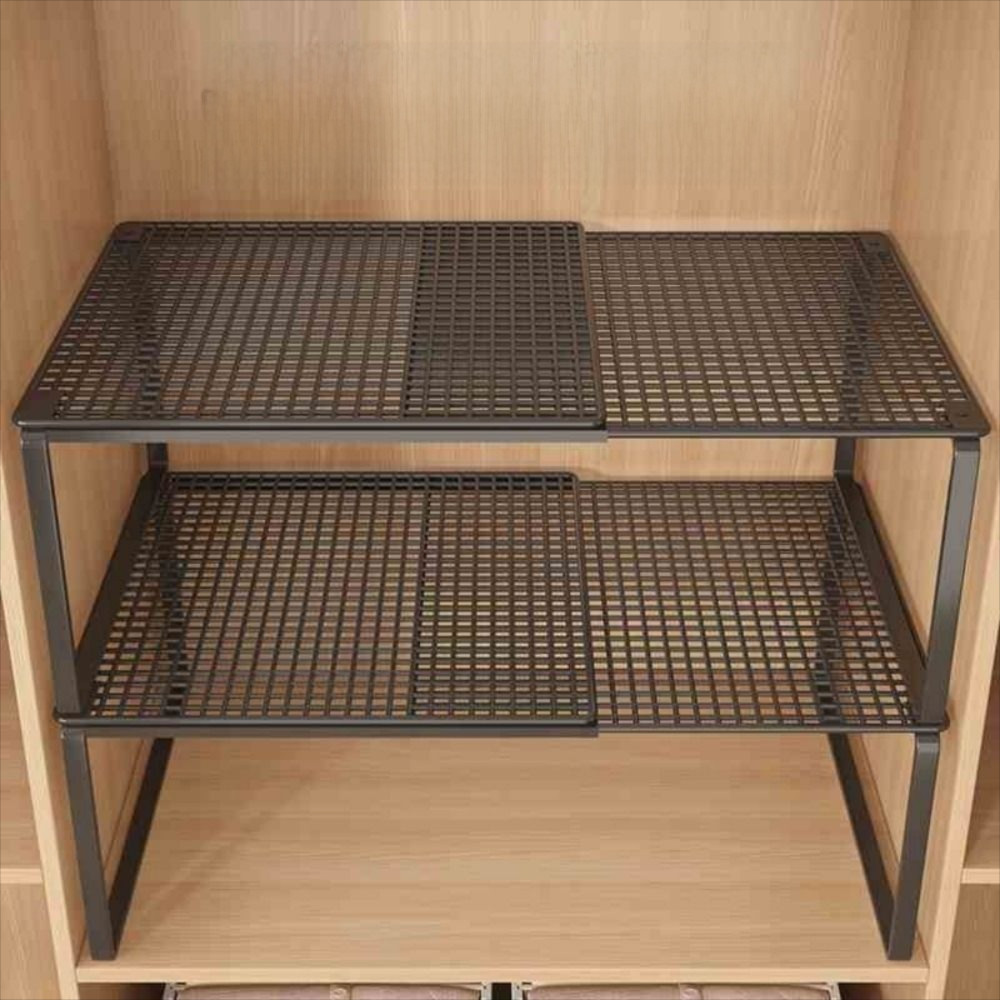 AIQINPB Telescopic Closet Shelf, Stackable Adjustable Wardrobe Divider ...
