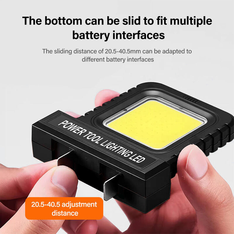 LED Work Light socket size is adjustable all types of lithium batteries ...