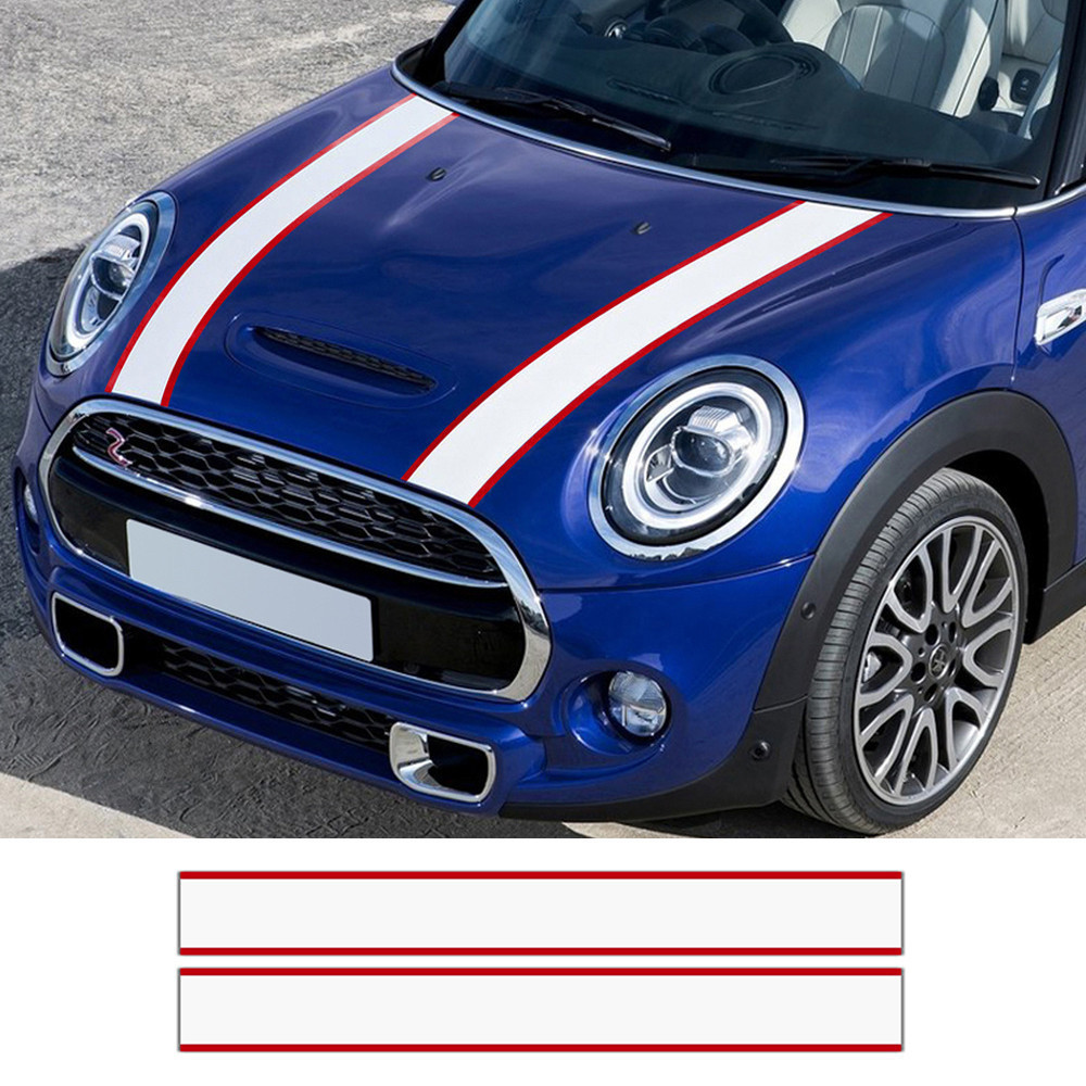Car Hood Decal Engine Cover Rally Line Bonnet Stripe Sticker For MINI ...