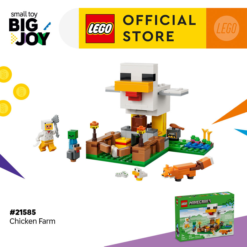 LEGO Minecraft 21585 Chicken Farm (233 pieces), Building Blocks ...