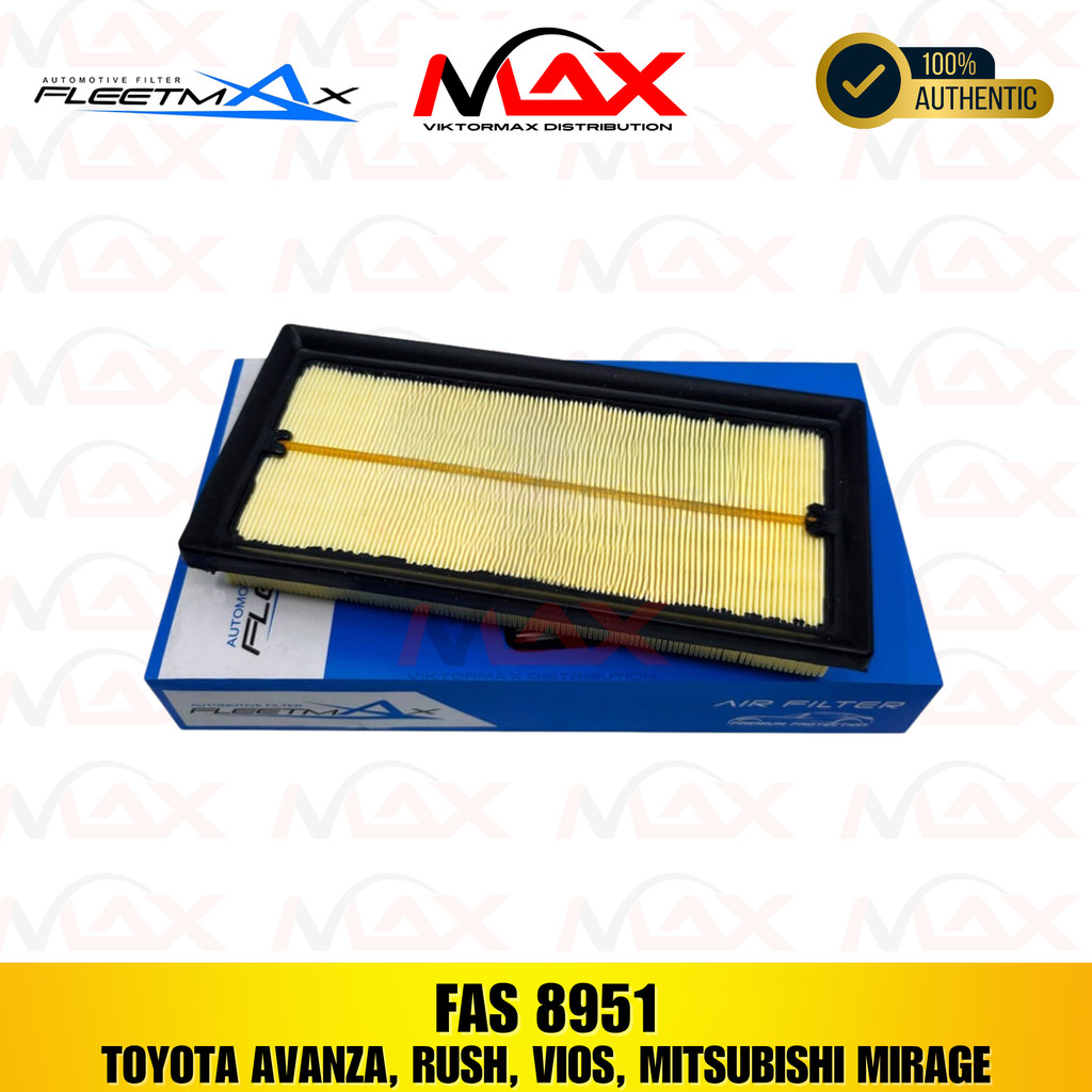 FAS 8951 FLEETMAX AIR FILTER FOR TOYOTA AVANZA 16-21, RUSH 18-22, VIOS ...