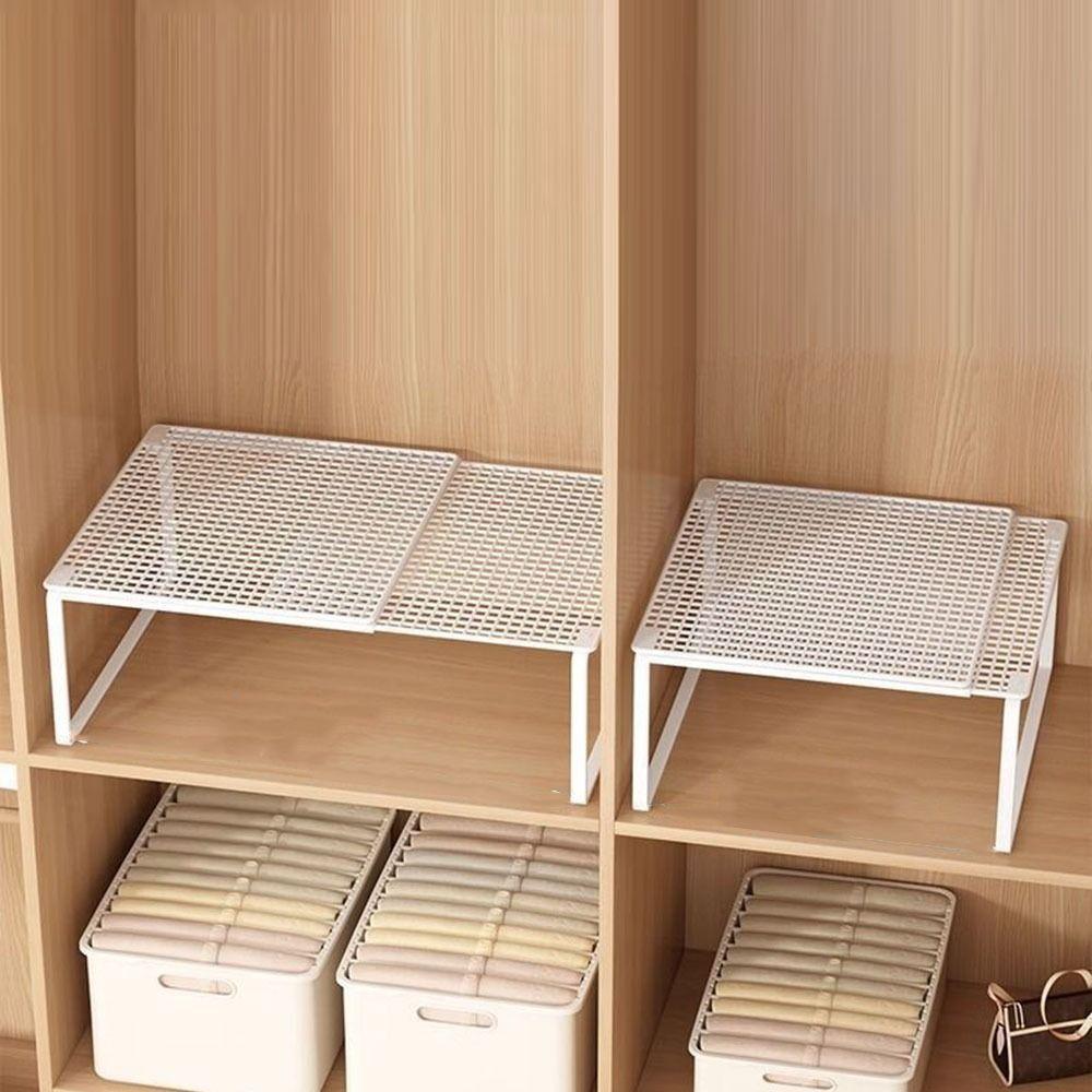 AIQINPB Telescopic Closet Shelf, Stackable Adjustable Wardrobe Divider ...